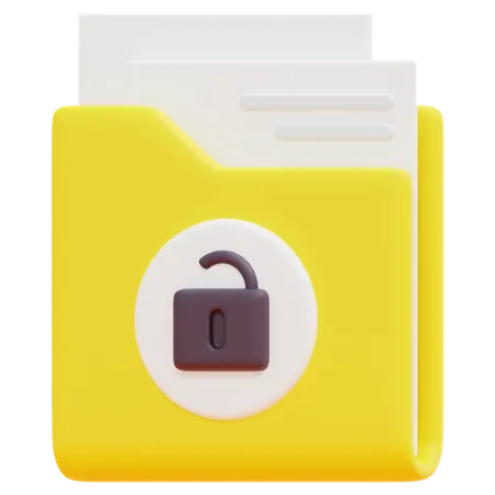 Unlock Folder 3D Icon