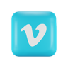 3d vimeo logo 3d illustration