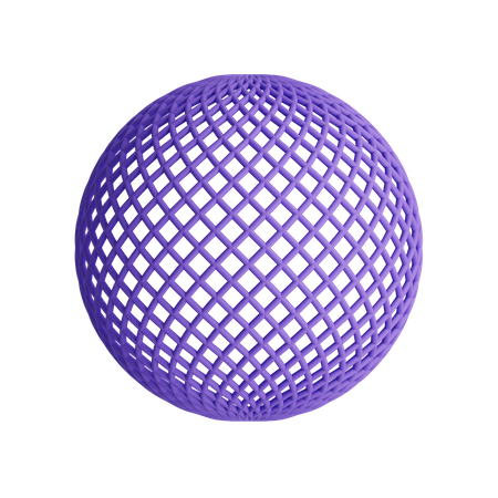 Wireframe sphere 3D Illustration