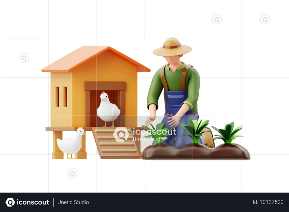 퍼마컬처 농업  3D Icon