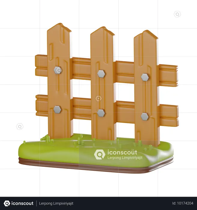 農場の柵  3D Icon