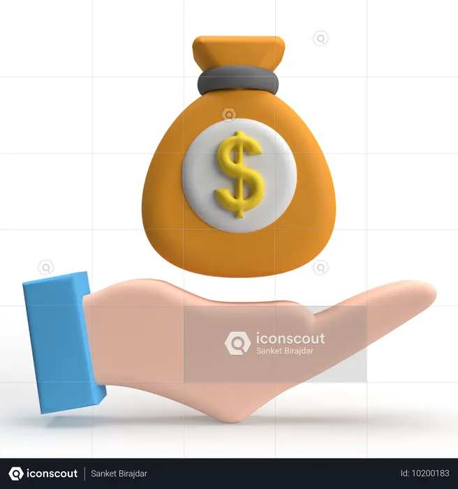 돈 가방  3D Icon
