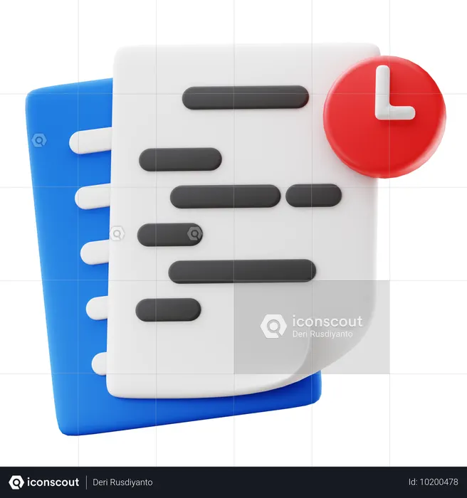 試験時間終了  3D Icon