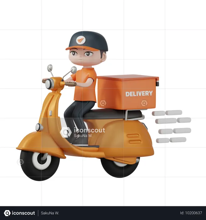 배달 스쿠터  3D Icon