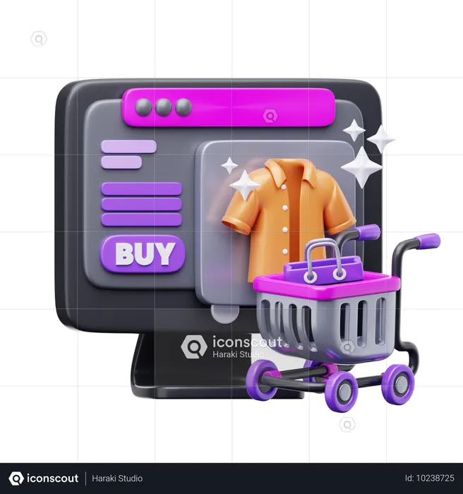 전자상거래 랜딩 페이지  3D Icon