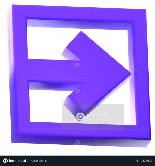 右矢印  3D Icon