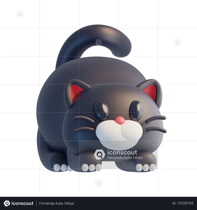 黒猫  3D Icon