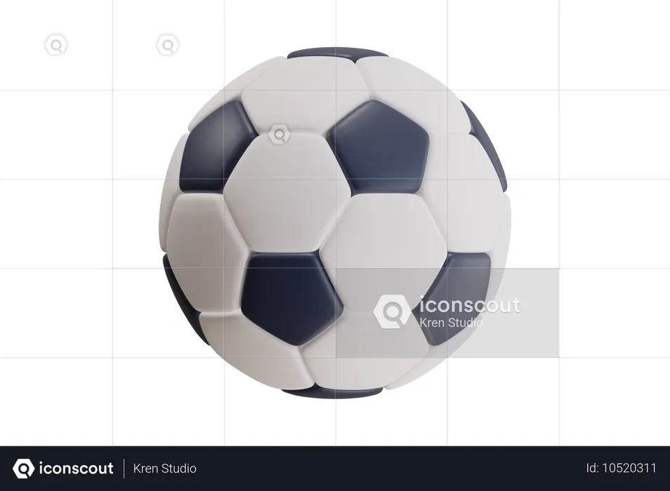リアルなサッカーボール  3D Icon