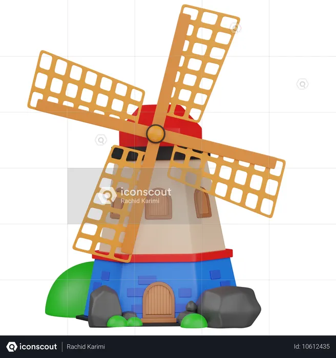 타워 밀  3D Icon