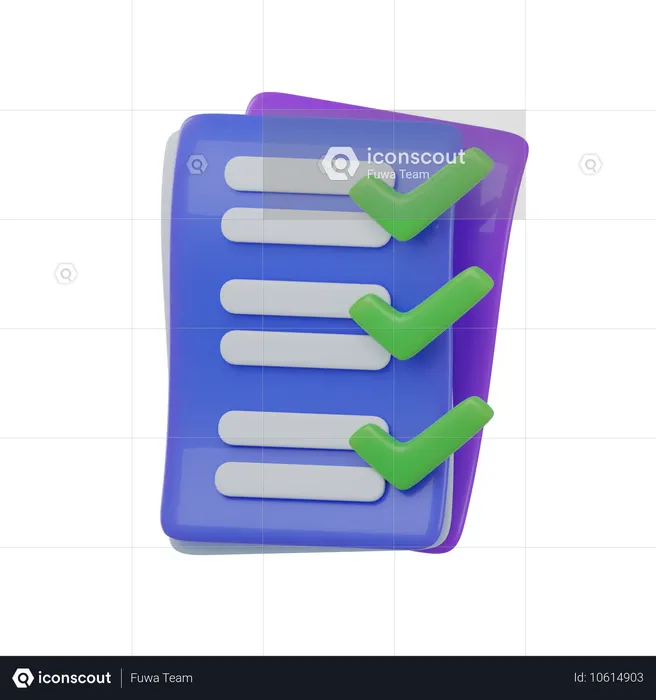 監査チェックリスト  3D Icon