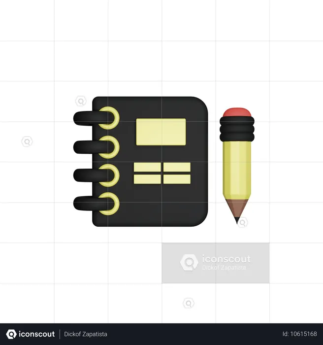 공책  3D Icon