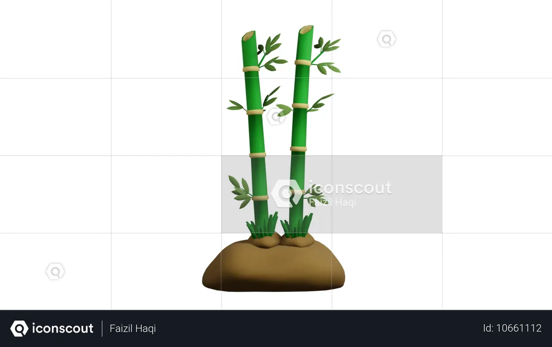 대나무 식물  3D Icon