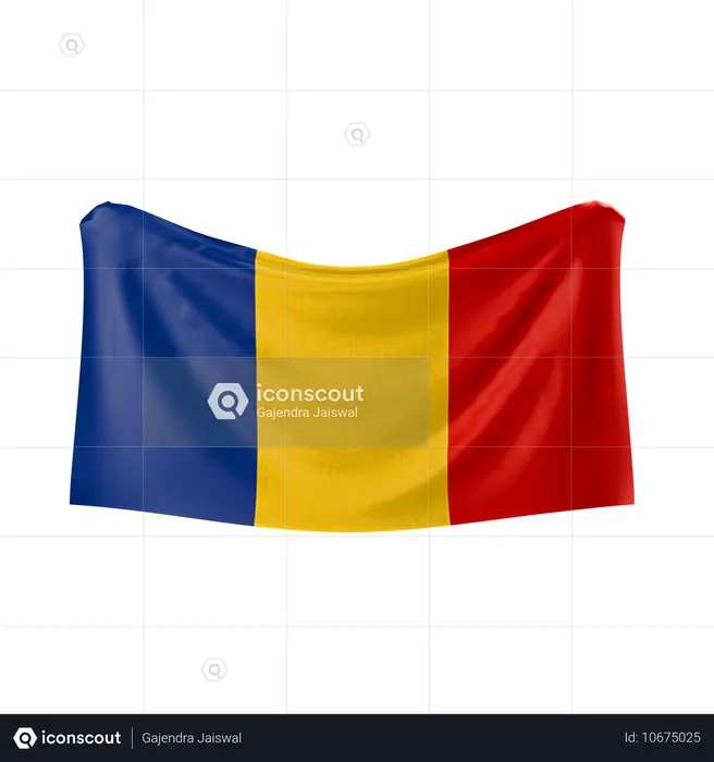 ルーマニアの国旗 Flag 3D Icon