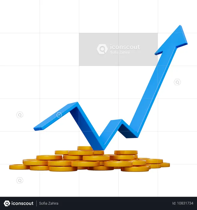 경제 성장  3D Icon