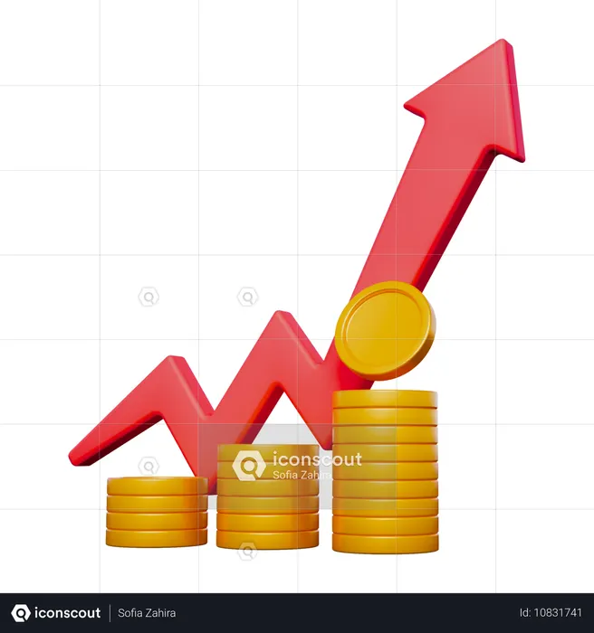사업 이익  3D Icon