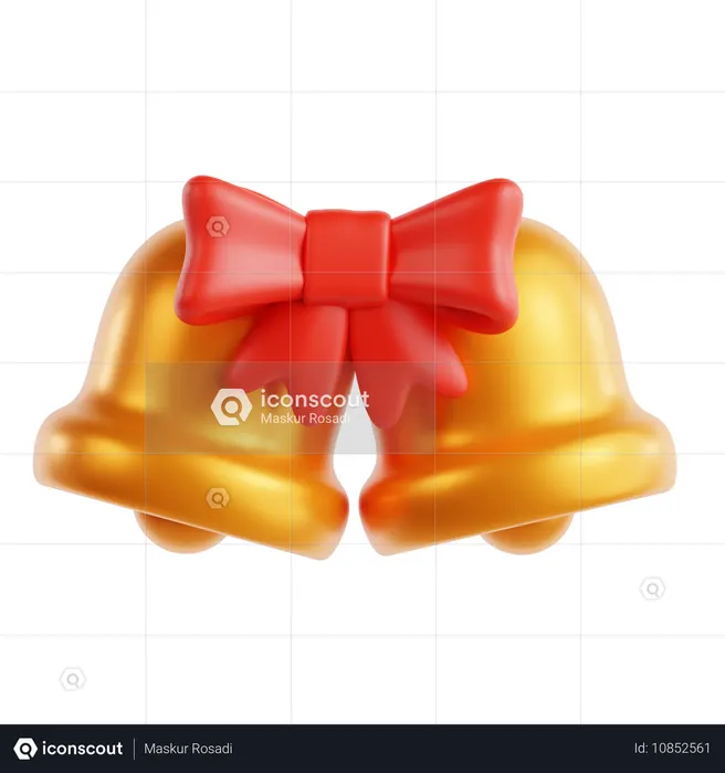 ベルとリボン  3D Icon