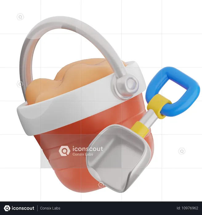砂バケツ  3D Icon