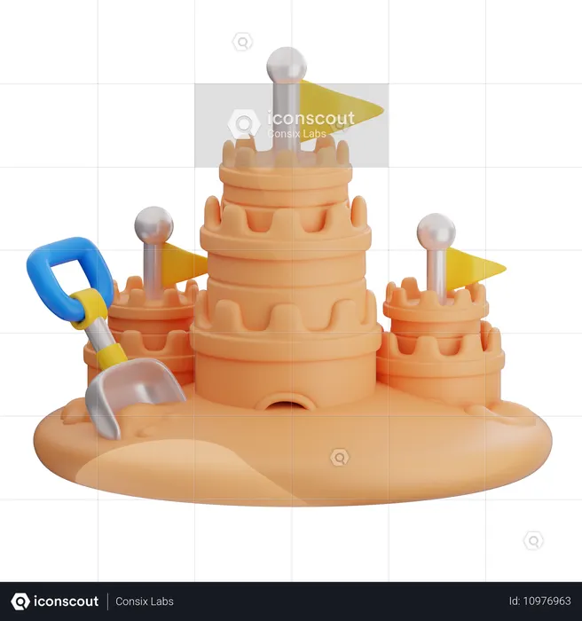 砂のお城  3D Icon