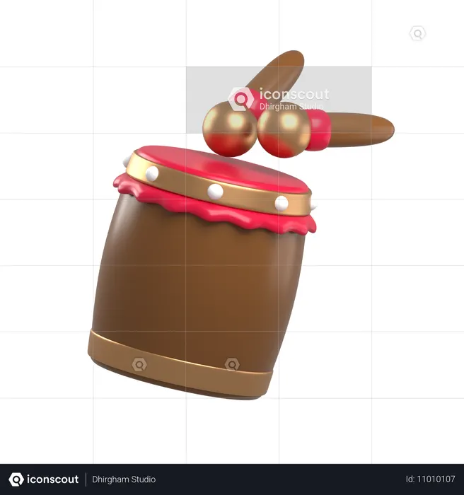 ドラム  3D Icon