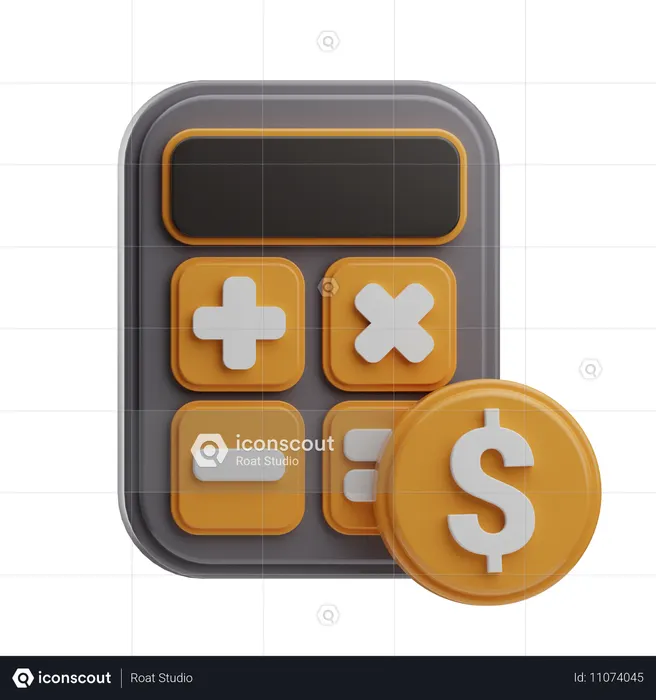 電卓  3D Icon