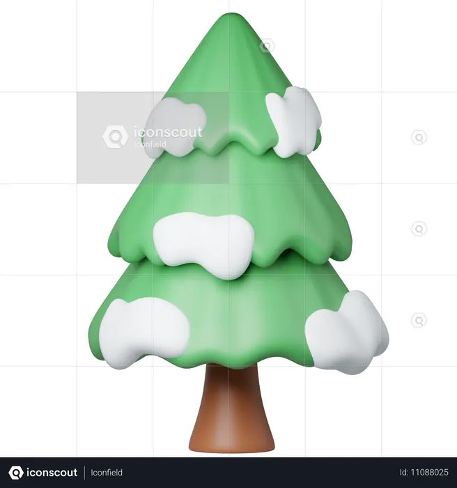 눈 덮인 소나무  3D Icon