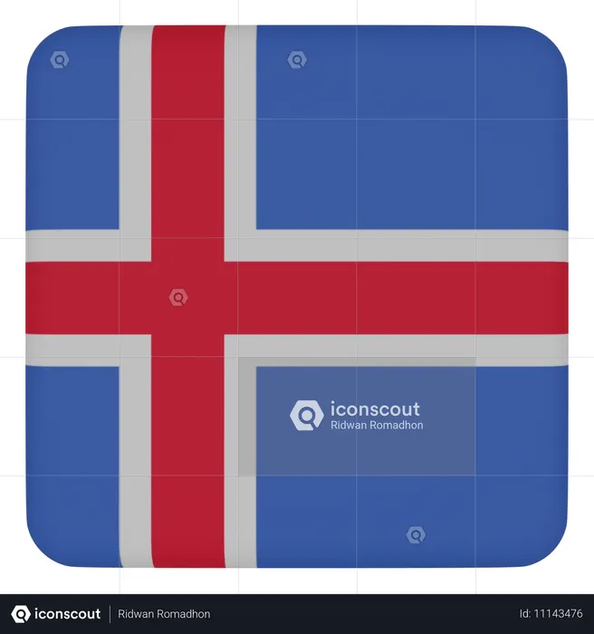 아이슬란드 Flag 3D Icon
