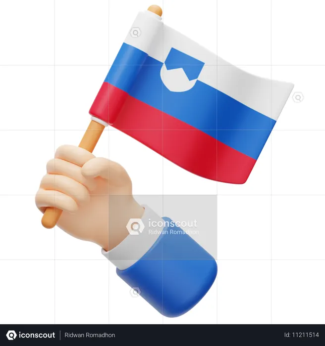 スロベニアの国旗 Flag 3D Icon