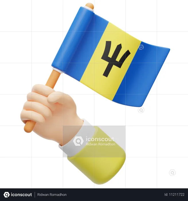 바베이도스 깃발 Flag 3D Icon