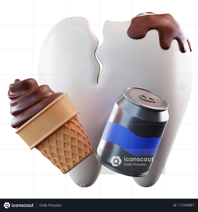 歯と食べ物  3D Icon