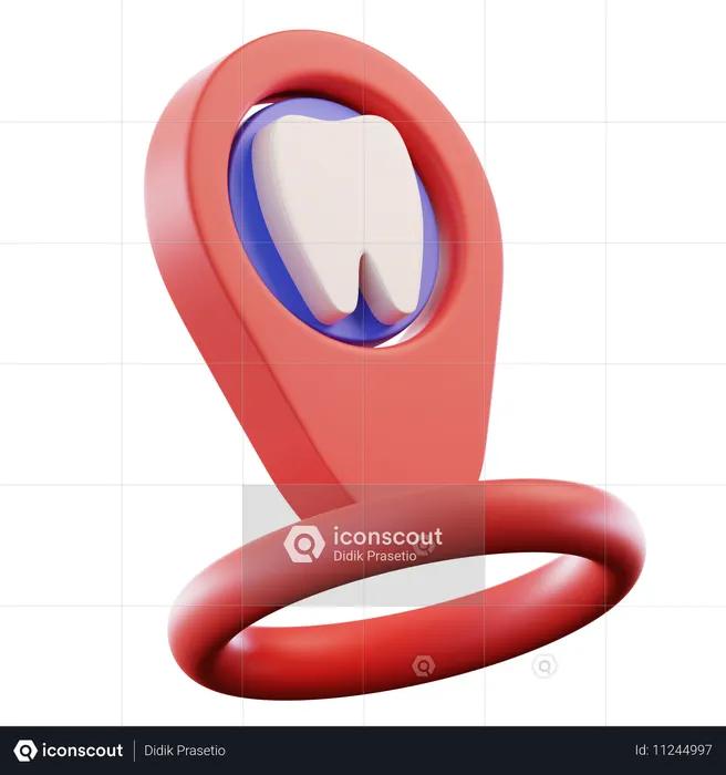 歯科の場所  3D Icon