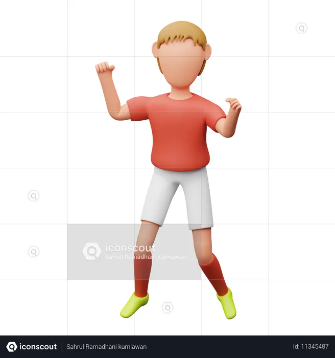 サッカー選手が祝う  3D Icon