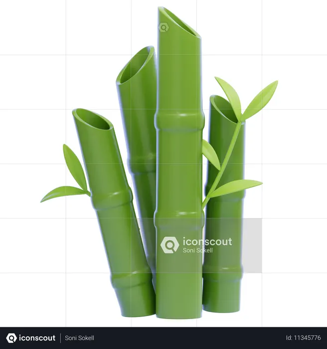 대나무  3D Icon