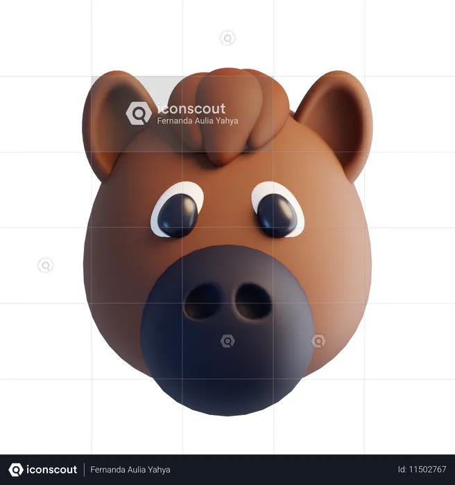 말  3D Icon