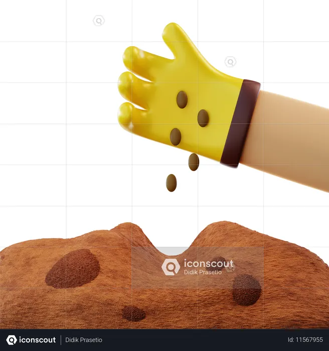 種を蒔く  3D Icon