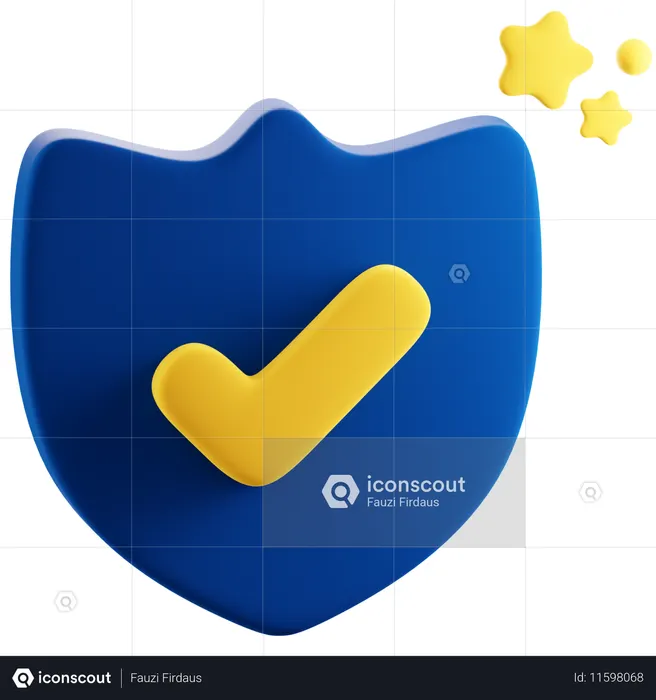 체크 표시가 있는 방패  3D Icon