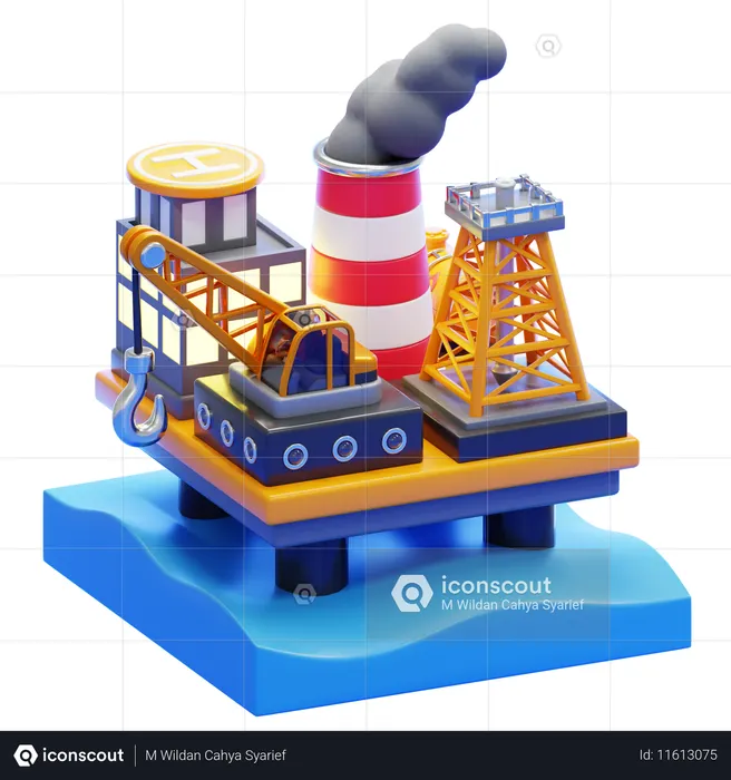 해양 플랫폼  3D Icon