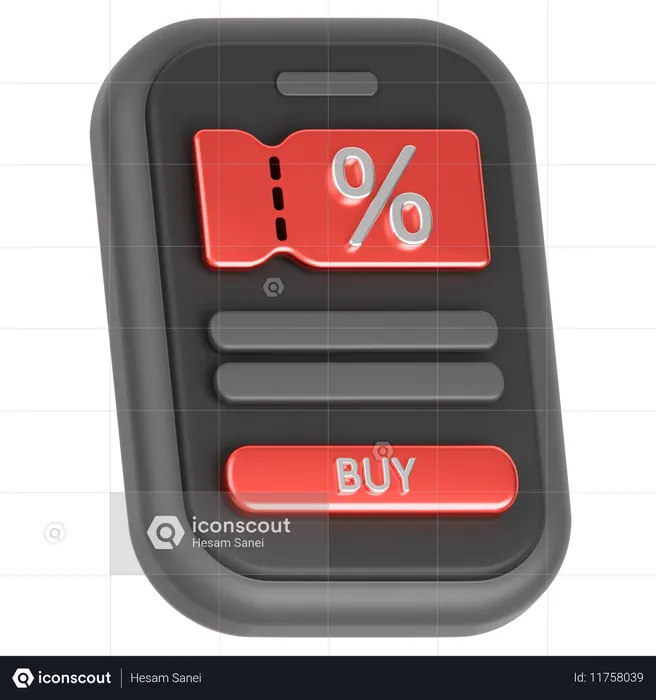 모바일 할인  3D Icon