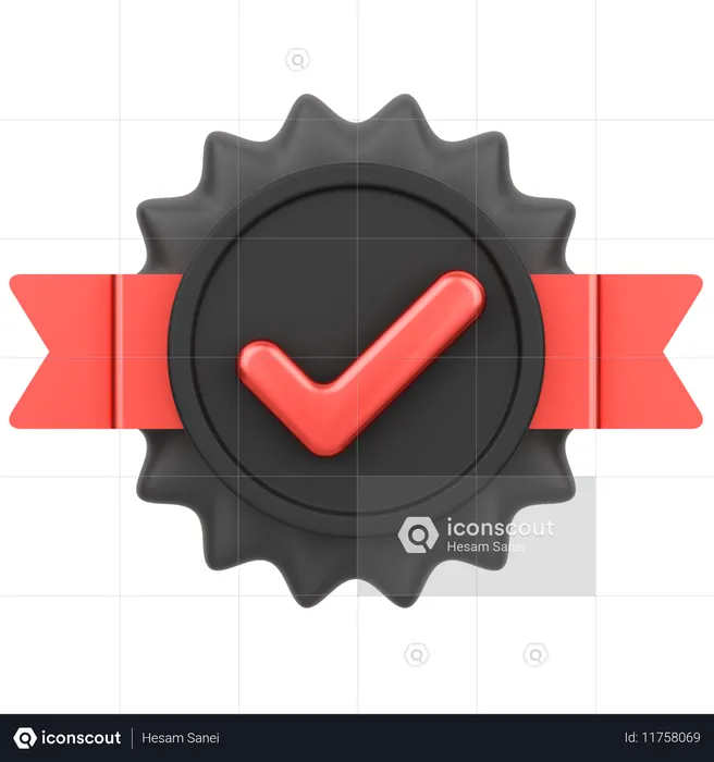 バッジを承認  3D Icon