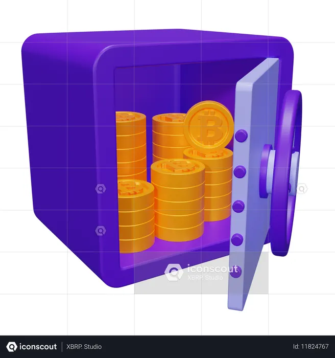 비트코인 보관소  3D Icon