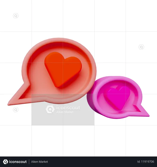 チャットが大好き  3D Icon
