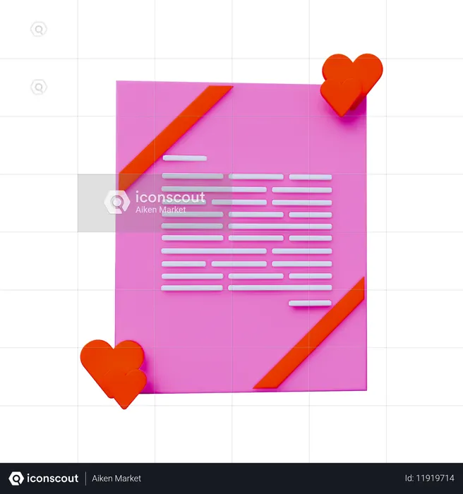 メッセージ愛  3D Icon