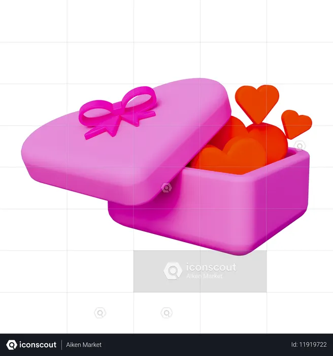 ラブシェイプギフトボックス  3D Icon