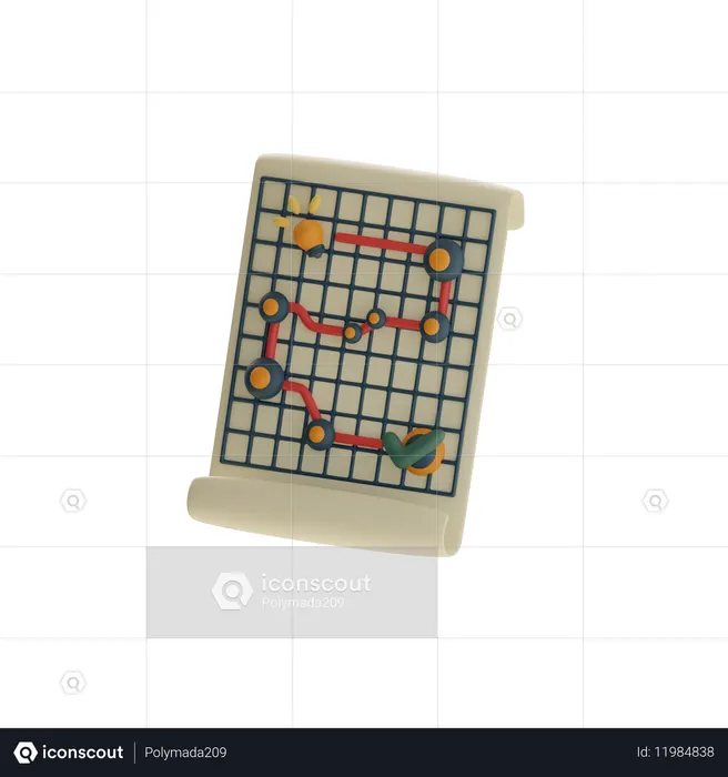 비즈니스 로드맵  3D Icon