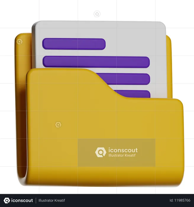문서가 있는 폴더  3D Icon