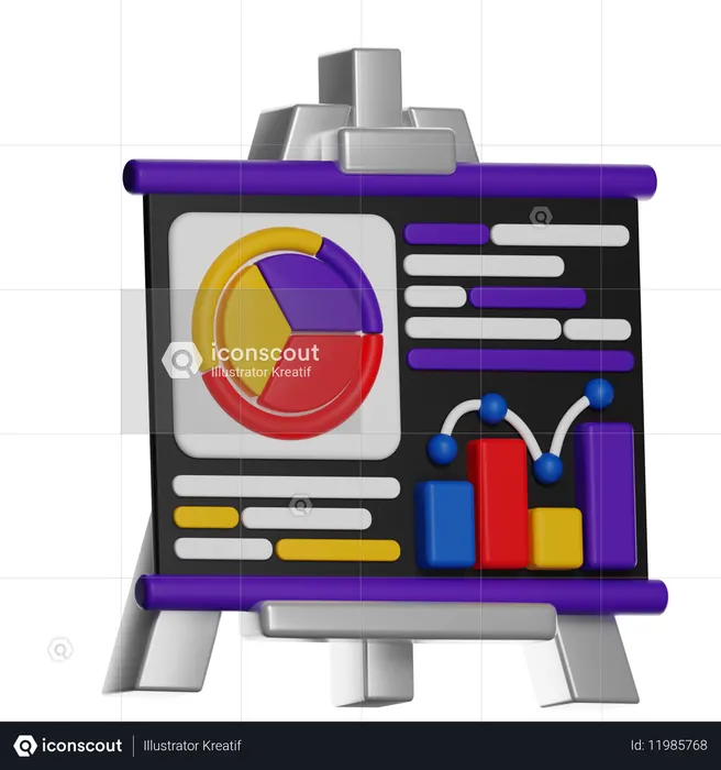 데이터 분석 프레젠테이션  3D Icon