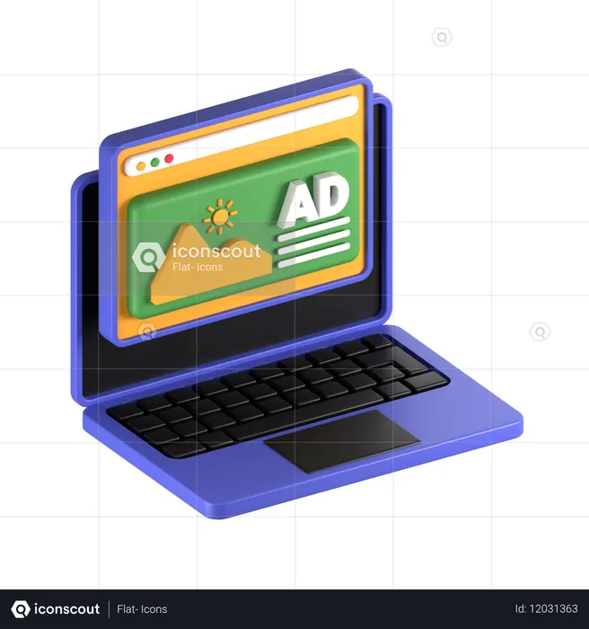 디지털 광고 배너  3D Icon