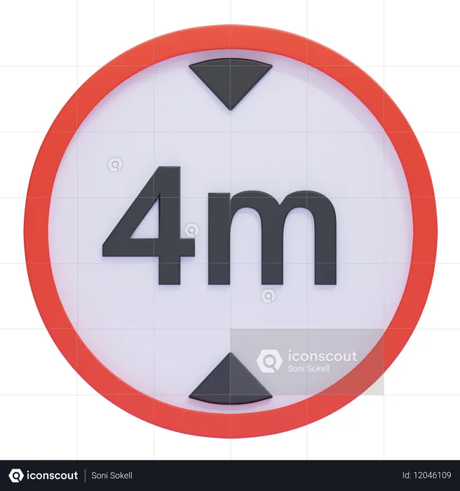 高さ制限の交通標識  3D Icon