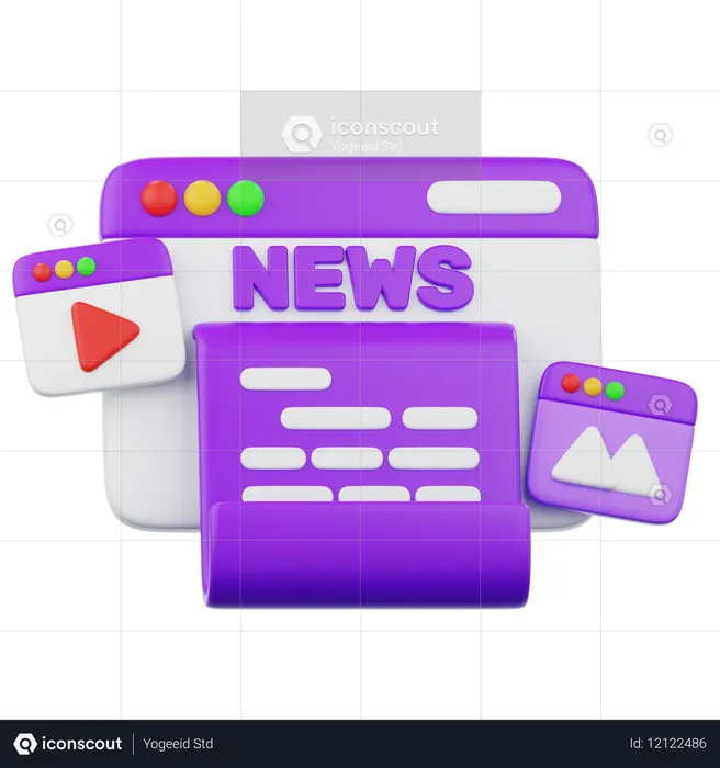 디지털 뉴스  3D Icon
