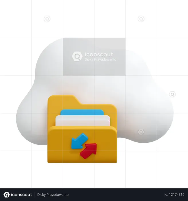 디지털 폴더 스토리지  3D Icon