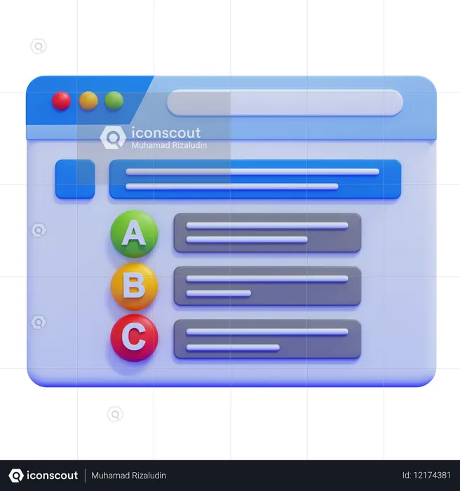 객관식 테스트  3D Icon